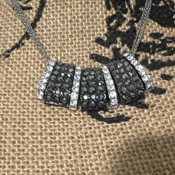 Park Lane Silver and Black Statement Necklace - Picture 3 of 7